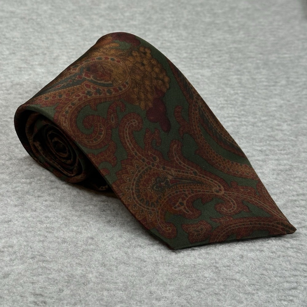 Vintage Guy Laroche Paris Silk Paisley Tie – Valentino Italian‎ Silk Fabric